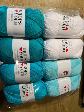 Garnpakke Turkis Drops Loves you 7